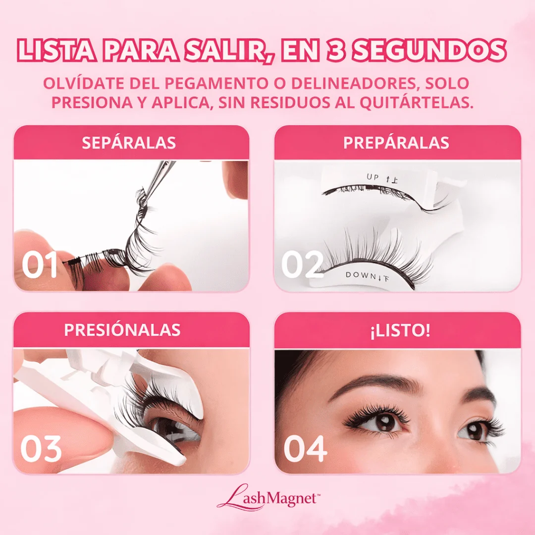 LashMagnet™ Pestañas Magnéticas Reutilizables Mirada de Impacto en Segundos